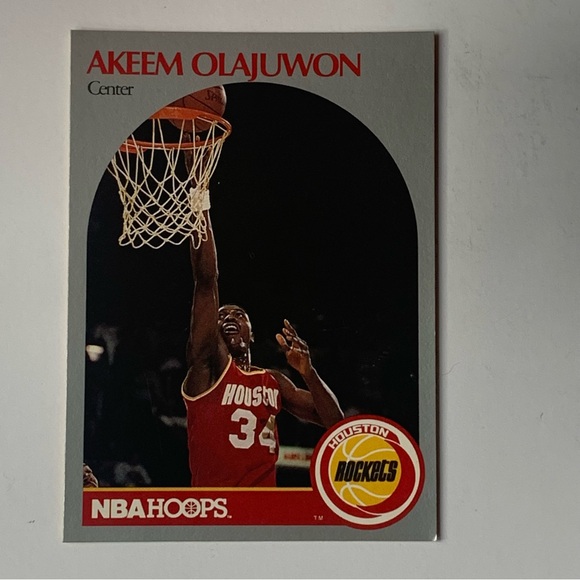 1990 NBA HOOPS Houston Rockets Hakeem Olajuwon #127 - Picture 1 of 3